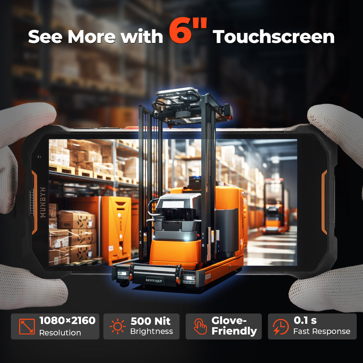 MUNBYN AS01P Android Barcode Scanner für Lagerinventur