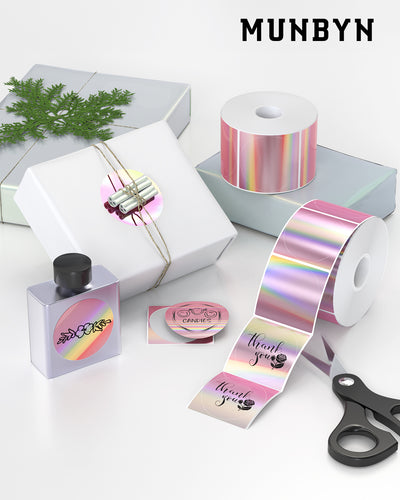 MUNBYN 2" Holographic Thermal Labels for Product Packaging
