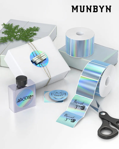 MUNBYN 2" Holographic Thermal Labels for Product Packaging