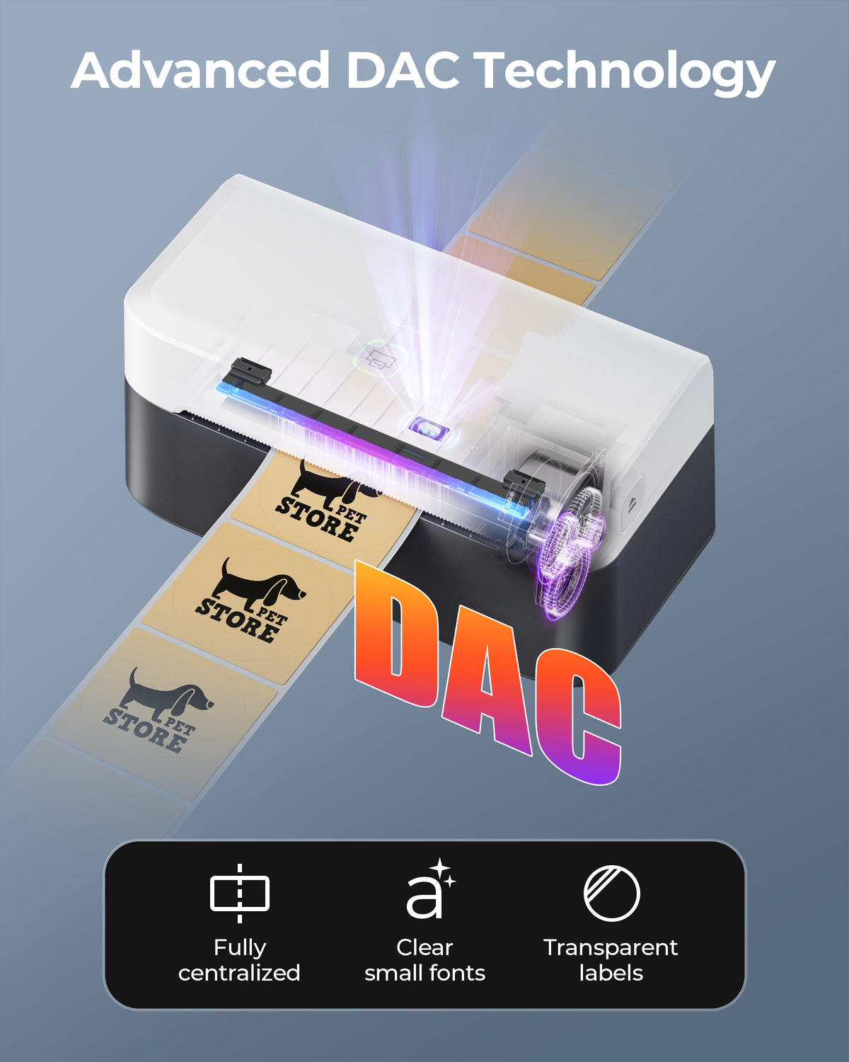 MUNBYN RW403B Bluetooth Thermodrucker für Versand- und Produktetiketten