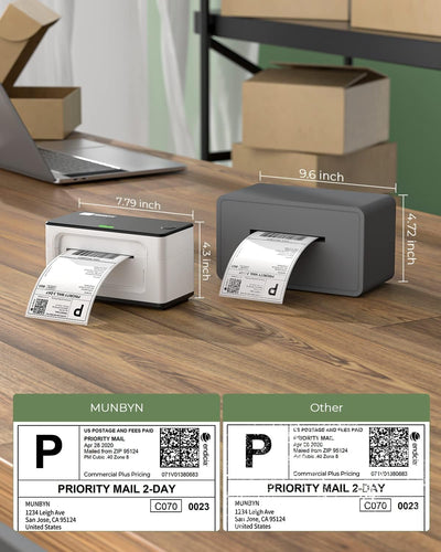 MUNBYN RealWriter 941BP 300DPI imprimante Bluetooth & etiquettes transparentes TikTok identification produit kit Ultra HD