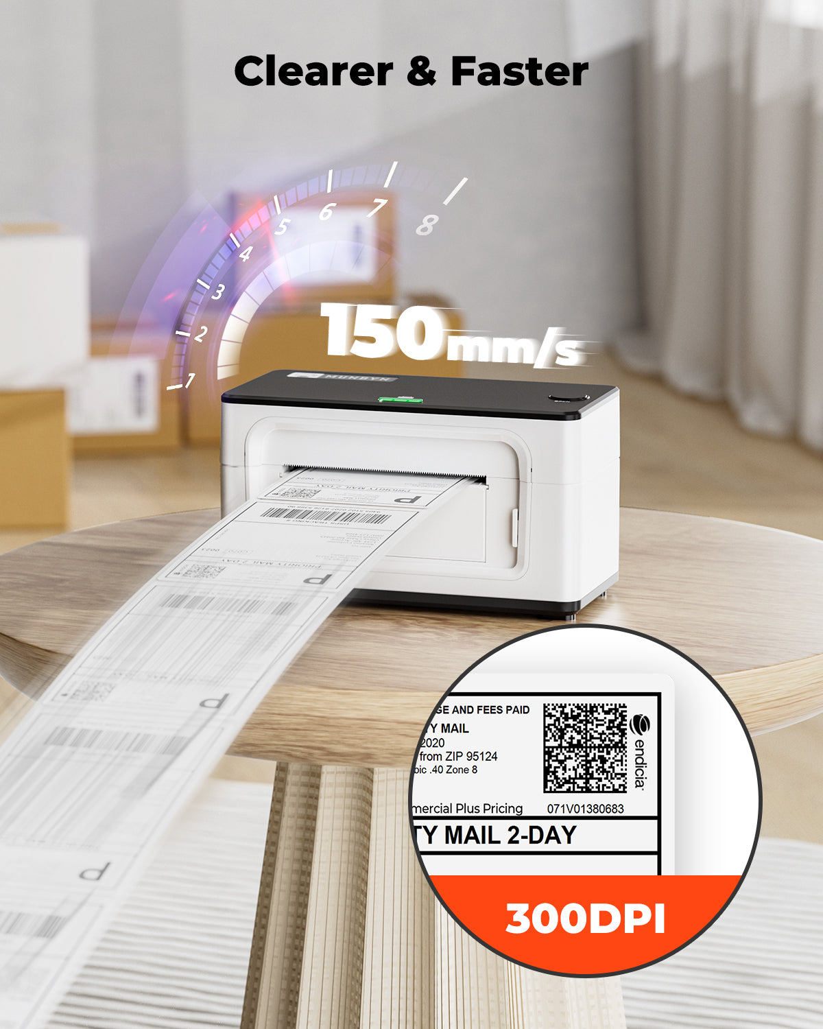 MUNBYN RealWriter 941BP 300DPI Bluetooth Drucker & Rechteck Etiketten Handgemacht Verpackung Starter Set