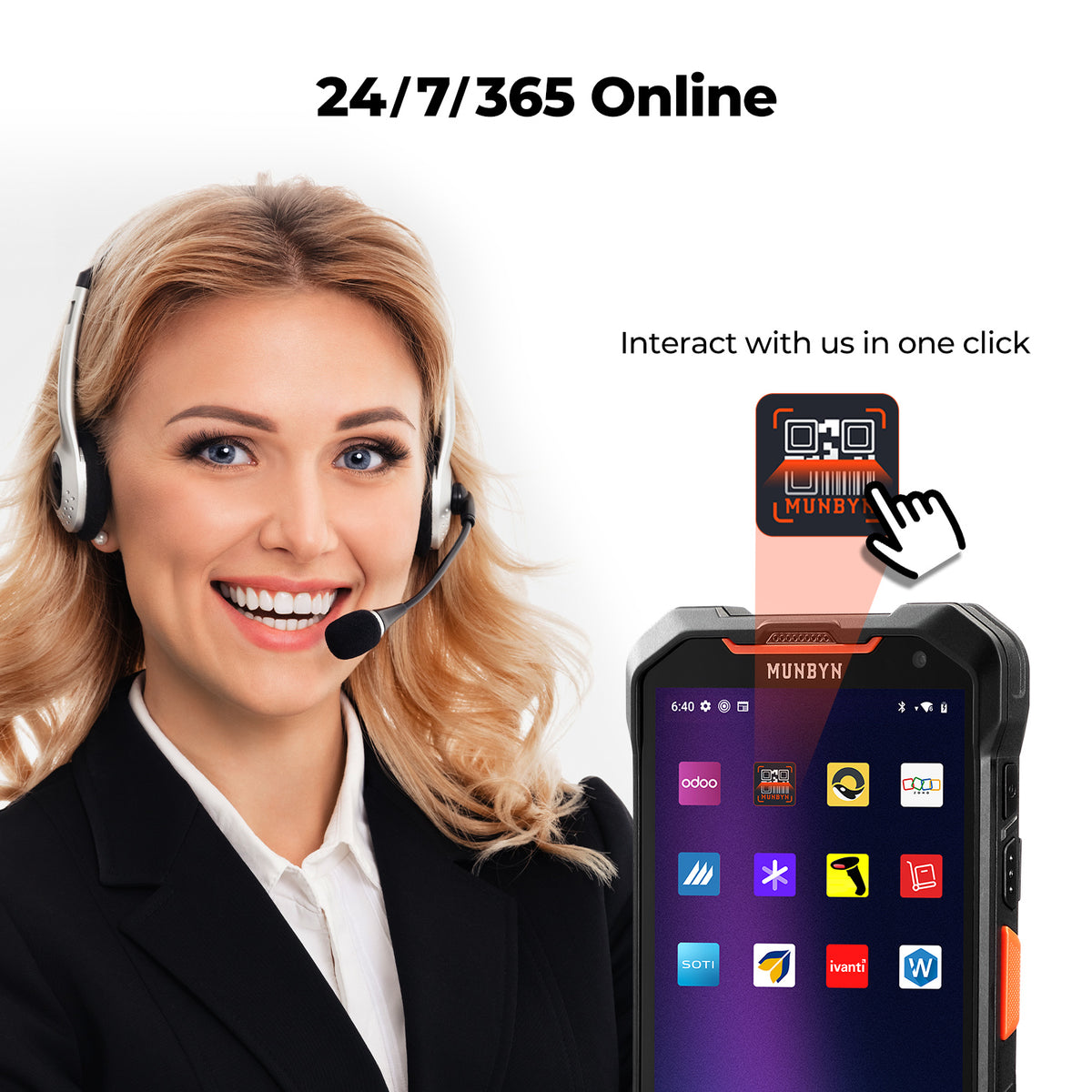 MUNBYN AS01P Android Barcode Scanner for Warehouse Inventory