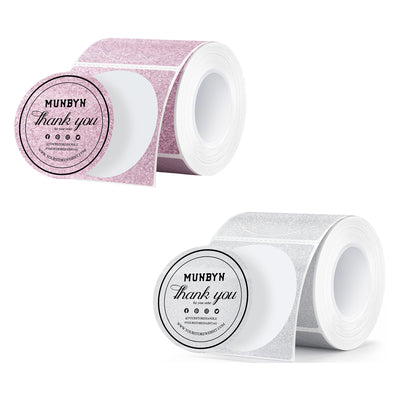 MUNBYN 2" Glitzer-Thermoetiketten Mischpackung für Branding-Aufkleber