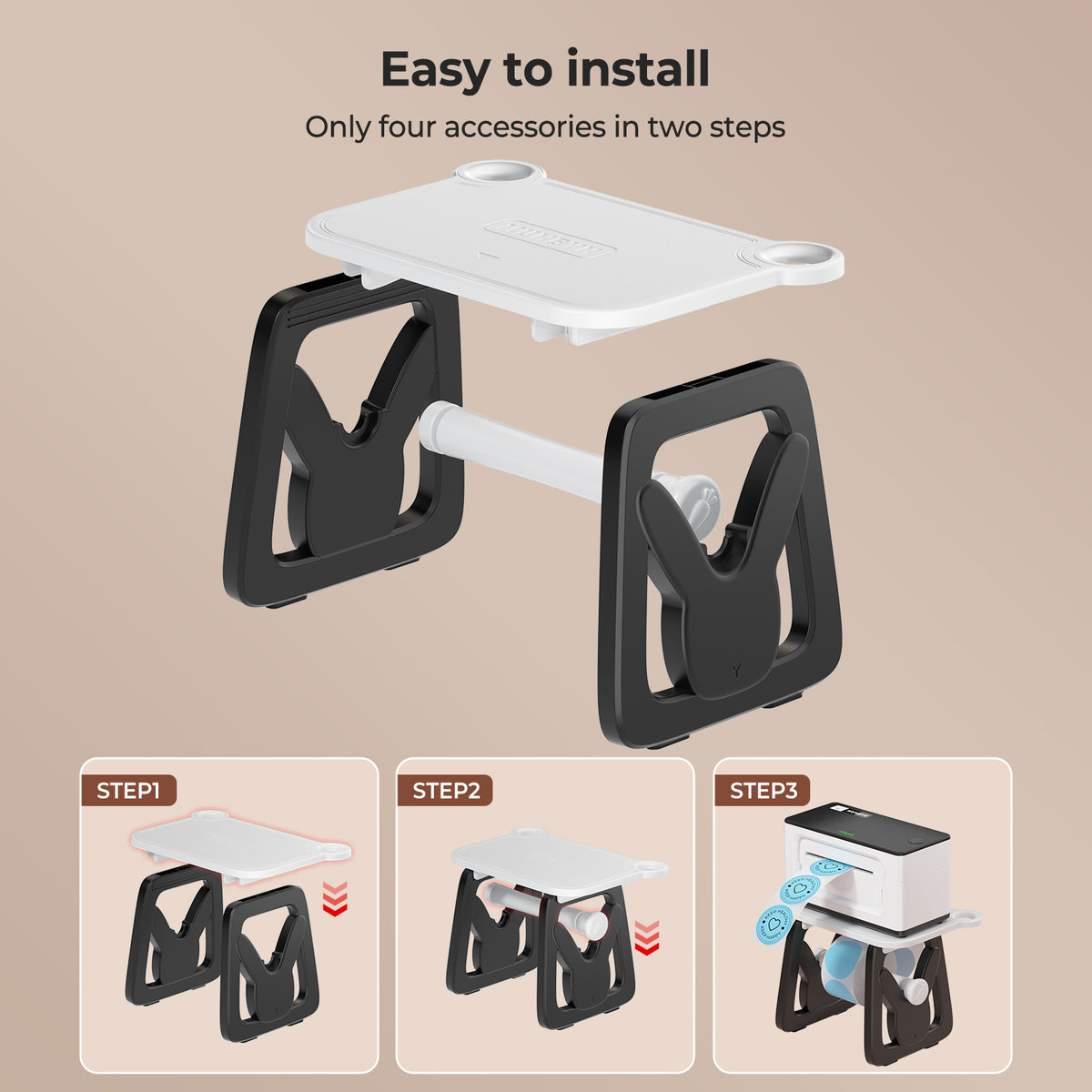 MUNBYN ILH02 3-in-1 Label Holder for Printers and Rolls