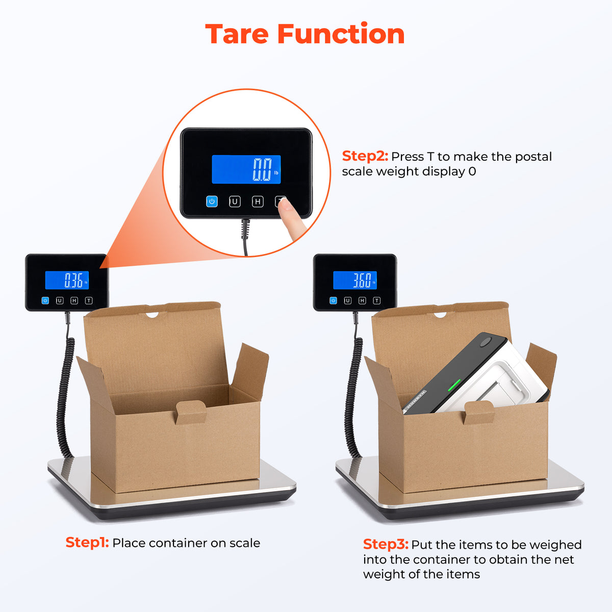MUNBYN IPS03 200kg Digital Parcel Scale for Heavy Packages