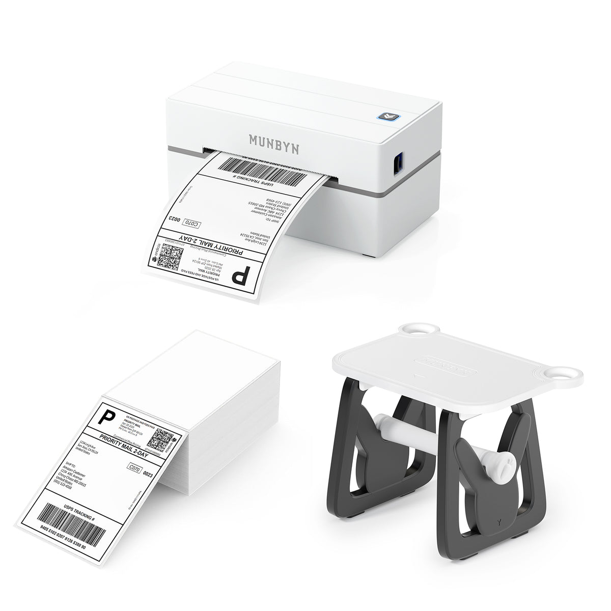 MUNBYN RW130B Bluetooth Thermodrucker Kit für Versand und einfache Etiketten
