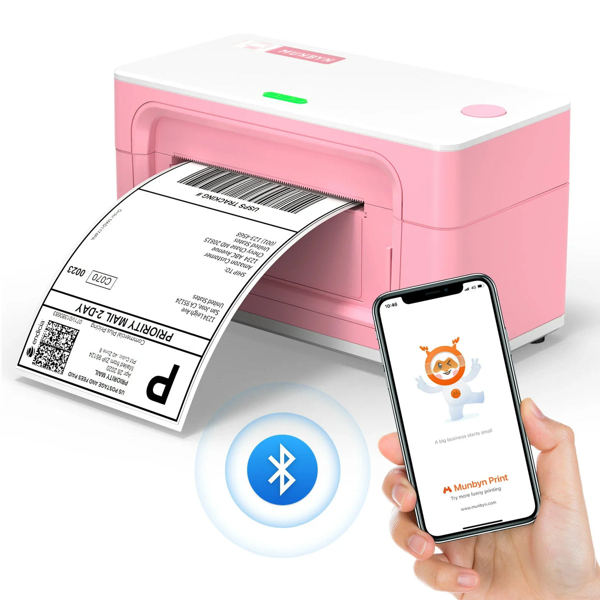 MUNBYN RW941B Bluetooth Thermodrucker für hohen Versandbedarf