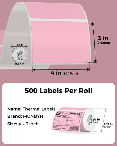 MUNBYN Rectangular Thermal Labels for Barcodes, Addresses, and Versatile Uses