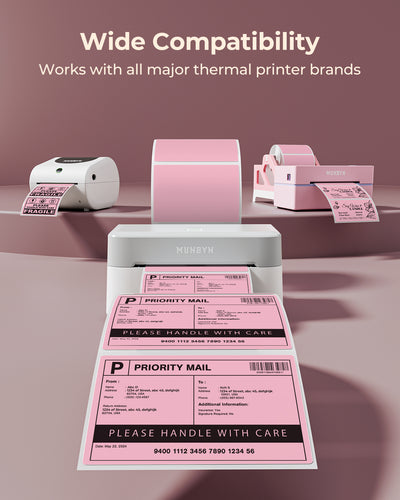 MUNBYN Rectangular Thermal Labels for Barcodes, Addresses, and Versatile Uses