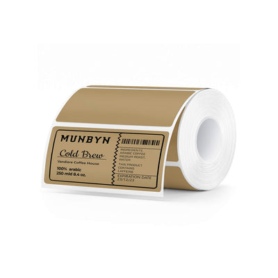 MUNBYN 130B Bluetooth Drucker & 4x2 Rechteck Etiketten Handgemacht Produkt Branding Set