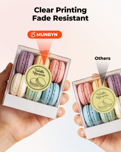 MUNBYN 2" Macaron Runde Thermoetiketten Mischpackung für Produkt- und Verpackungsaufkleber
