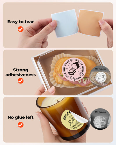 MUNBYN 2" Macaron Runde Thermoetiketten Mischpackung für Produkt- und Verpackungsaufkleber