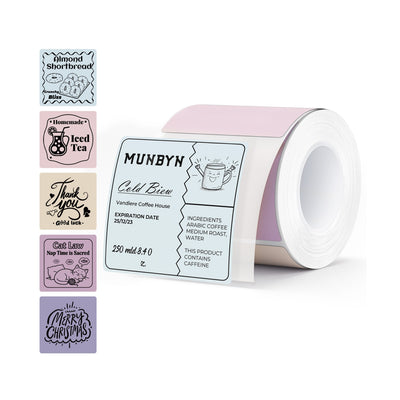 MUNBYN 2" Quadratetiketten Morandi Etiketten 5 Farben für Kerzen und Backwaren