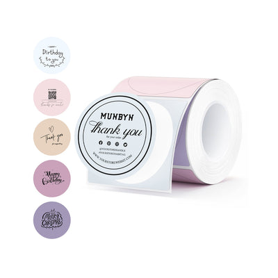 MUNBYN RealWriter 403B Bluetooth thermische labelprinter & Morandi-labels TikTok verpakking & branding elegante set