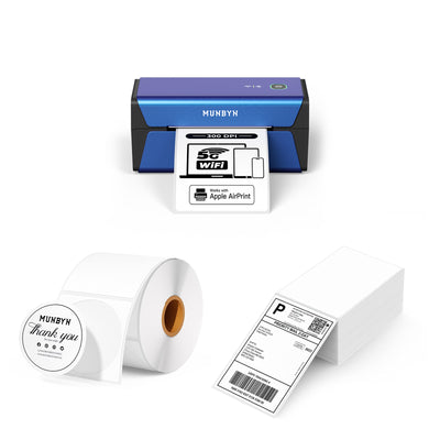 MUNBYN RW401AP AirPrint Thermodrucker Kit für hochwertige Produktetiketten