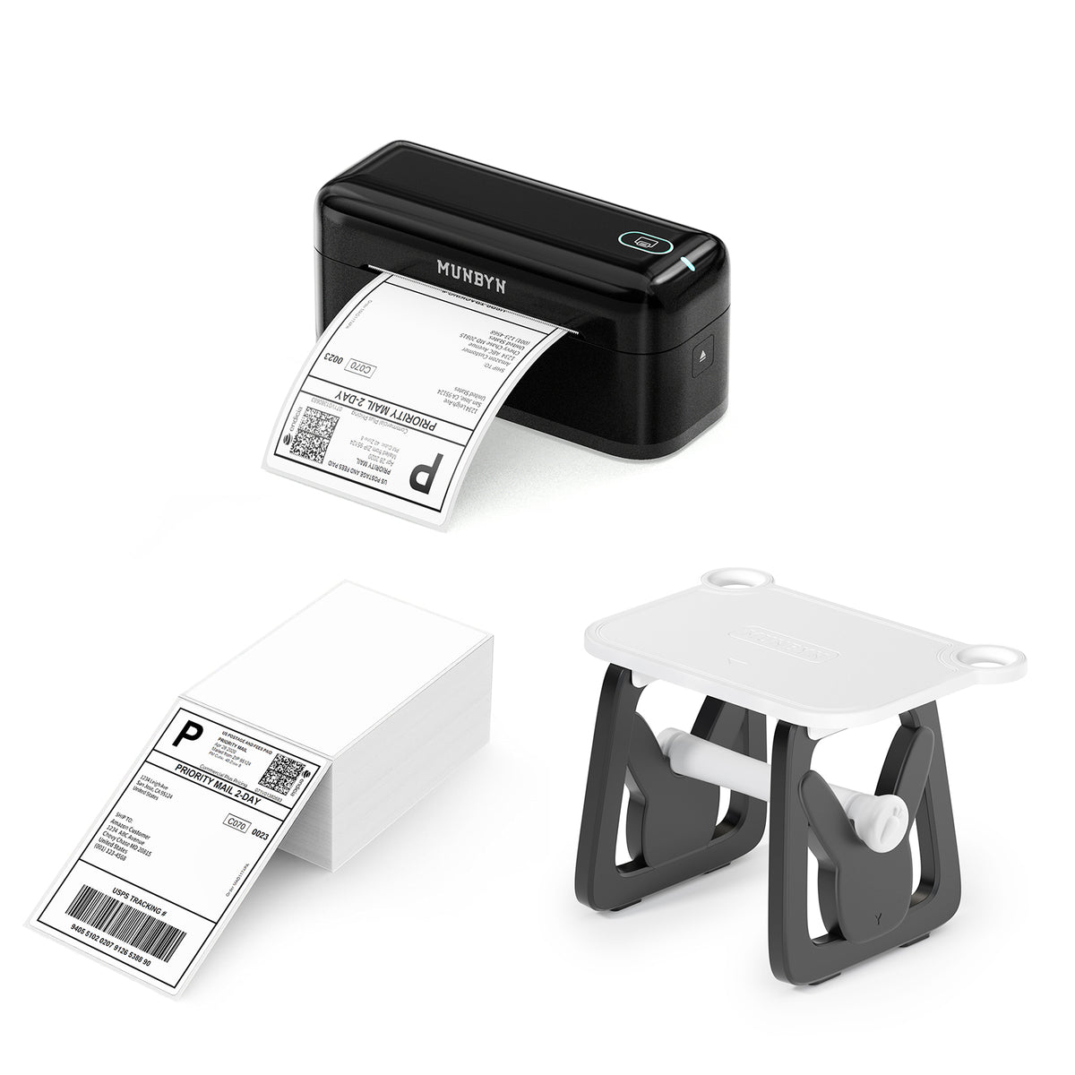 MUNBYN RW402B Bluetooth Thermodrucker Kit für tägliche Versandetiketten