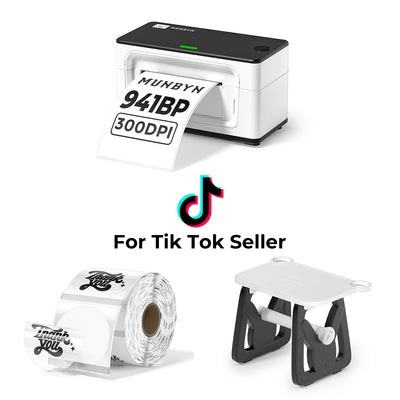 MUNBYN RealWriter 941BP 300DPI imprimante Bluetooth & etiquettes transparentes TikTok identification produit kit Ultra HD